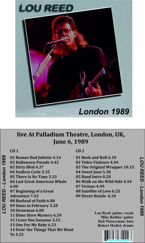 LOU REED - London 1989 - Crimson Records