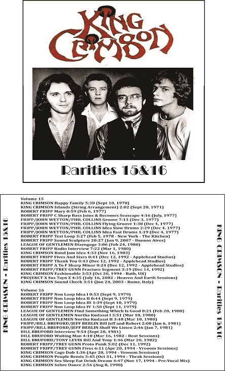 KING CRIMSON & ROBERT FRIPP - Rarities - Crimson Records