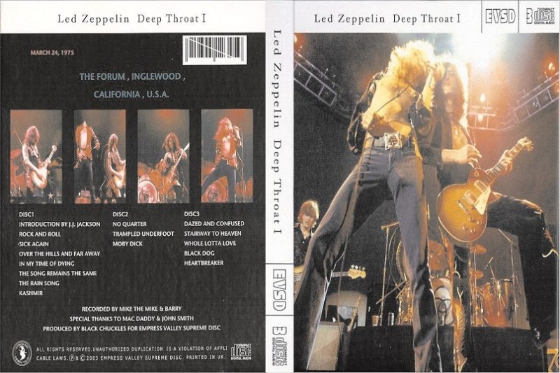 LED ZEPPELIN/DEEP THROAT Empress Valley 9CD＋DVD(スリップケース 紙